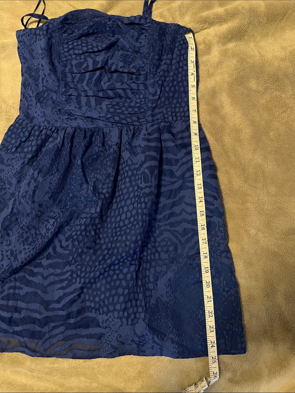 Express Blue Gauze Animal Print Strapless Minidress Medium - Picture 9 of 9